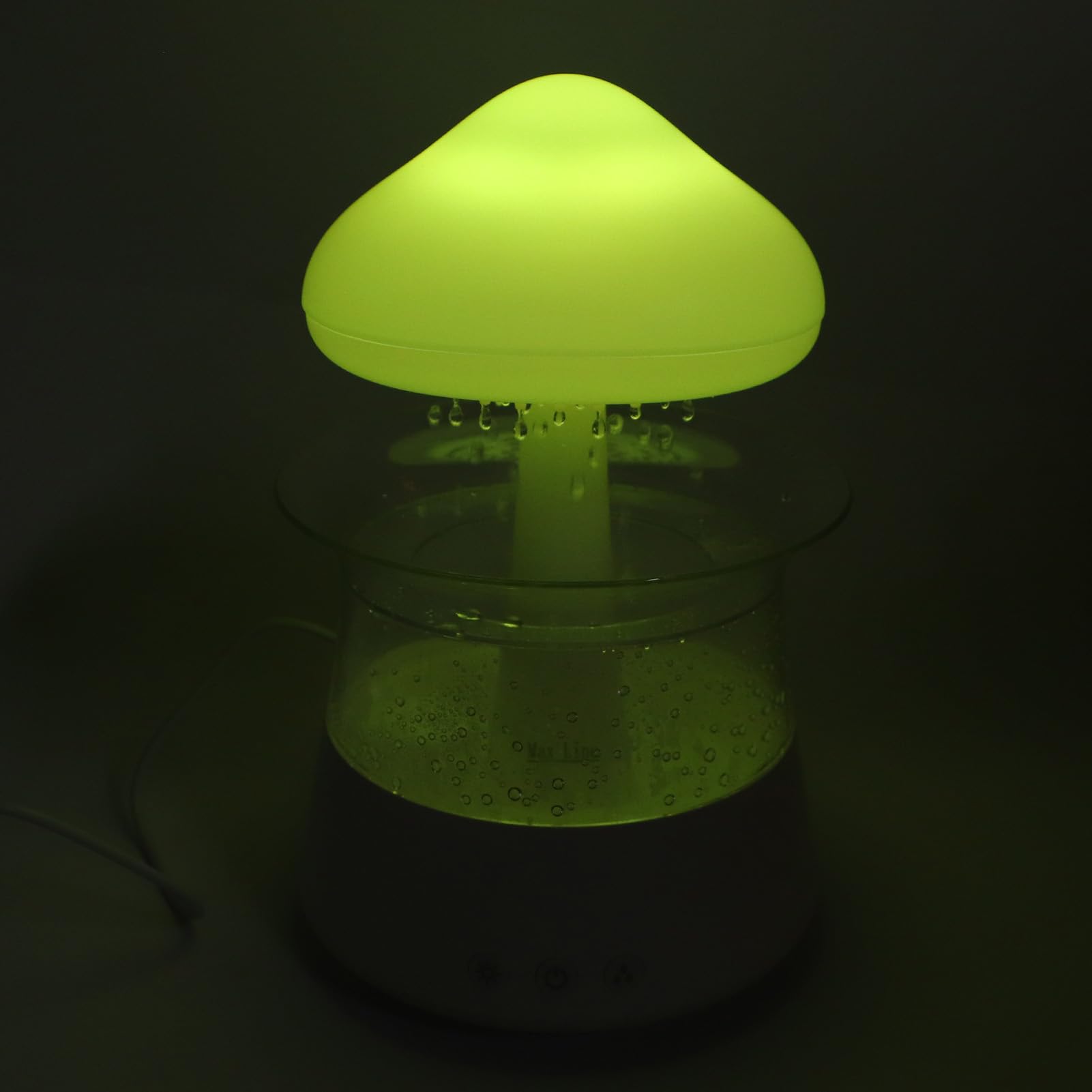 Umidificatore Rain Diffusore Silenzioso di Luce a 7 Colori per un Sonno Rilassante Home Office Materiale ABS 300 Ml (Bianca)