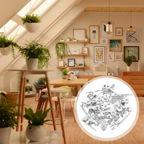 Kit de conectores para muebles de 20 juegos con doble varilla de herrajes metálicos 3