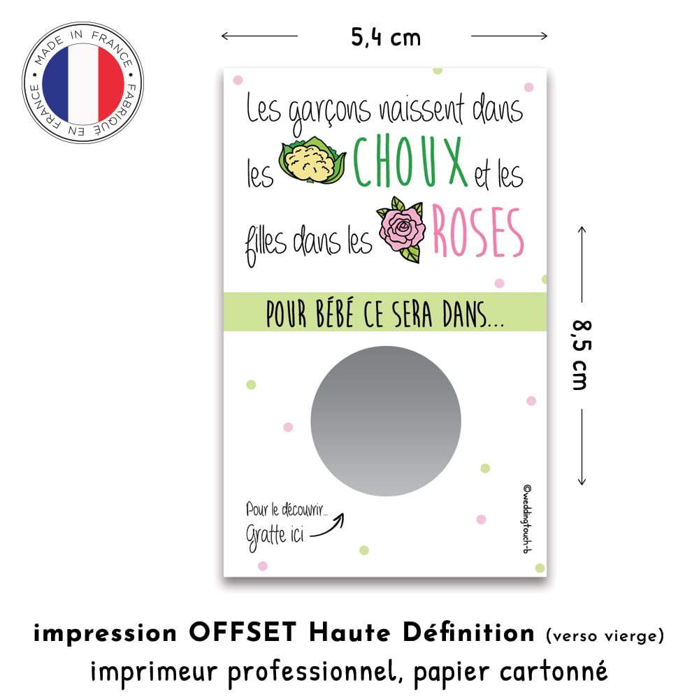 Lot De 6 Tickets à Gratter Pour Révéler Le Sexe Du Bébé - Idée Originale Pour Gender Reveal Et Baby Shower - 6