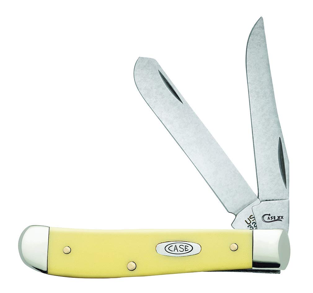 Case WR XX Pocket Knife Yellow Synthetic Mini Trapper SS Item #80029 - (3207 SS) - Length Closed: 3 1/2 Inches