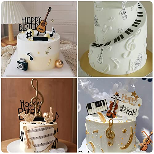 Mujiang Music Note Fondant Molds Musical Instruments Silicone Mold Boombox Microphone Radio Guitar Mold For Cake Decorating Cupcake Topper Polymer Clay Candy Chocolate Gum Paste Set Of 4