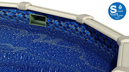 Smartline Waves Of Poseidon 16-Foot-By-32-Foot Oval Liner | Overlap Style | 48-To-52-Inch Wall Height | 25 Gauge | Designed For Steel Sided Above-Ground Swimming Pools | Universal Gasket Kit Included #TOP1