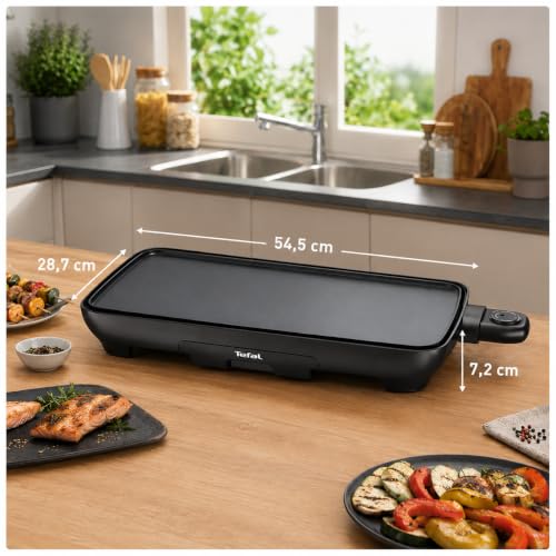 Tefal Malaga Plancha, Elektrischer Tischgrill, 2000 W, extra große Grillfläche, stufenlos regelbarer Thermostat, Antihaftbeschichtung… – Ansicht 3