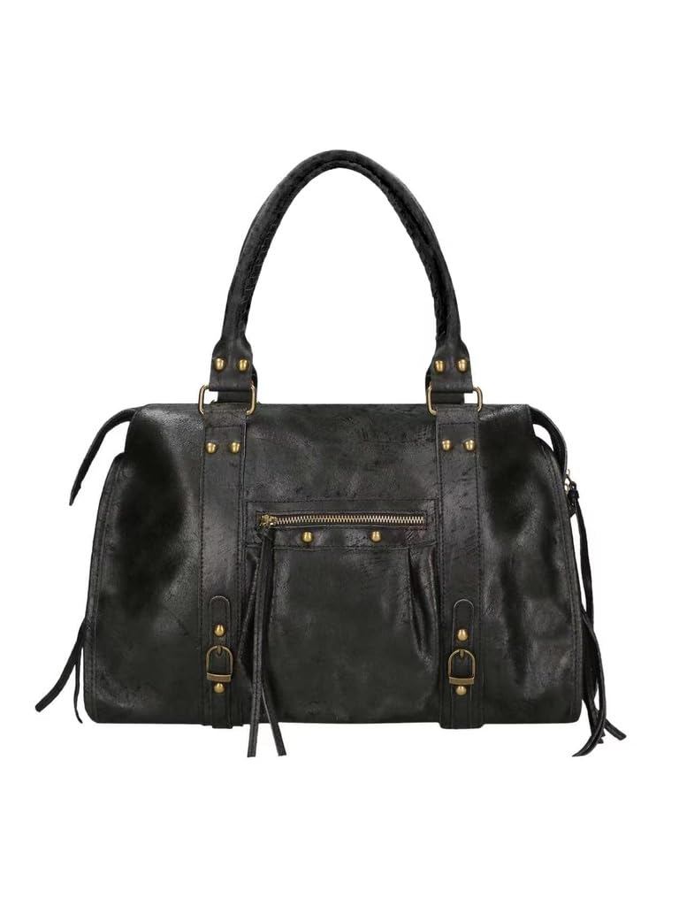 Gave Lux Sac à Bandoulière Femme en Cuir Véritable, Fait Main en Italie - Grand Sac Élégant Pour Usage Quotidien - Design Italien Authentique GLX220609023FBG-PARENTS 41 x 28 x 13 cm