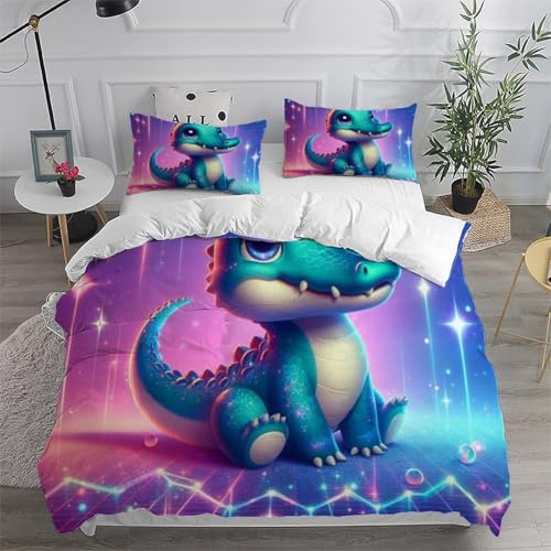 Housse de Couette Crocodile de Dessin Animé Microfibre Animaux Land 3D - 6