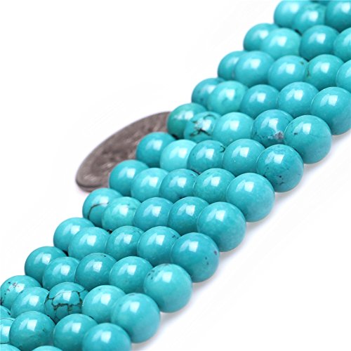 6mm Round Gemstone Turquoise Beads Strand 15 Inch Jewelry Making Beads
