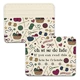 Lywjyb Birdgot Quilter Porta-cartão de crédito crochê para amantes de crochê, presente para mãe, agulha, carteira de cartão de trabalhador, Suporte de esgoto If You Can