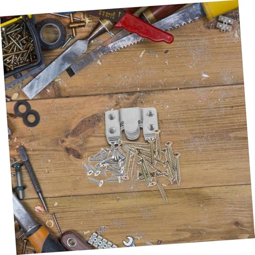 Image of 4pairs Heavy Duty Interlocking Flush Mount Bracket Stainless Steel Picture Hanging Hardware Mounting Screws for Frames Furniture and Art Display