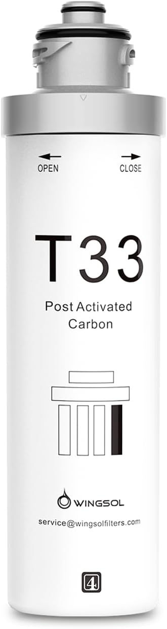 Filter Cartridge Compatibel with WINGSOL RO Water Filter System WS-QCJ-6RO (F), 4th Stage T33, Activated Carbon Improving Taste, ASIN# B0DQ8KVJTT