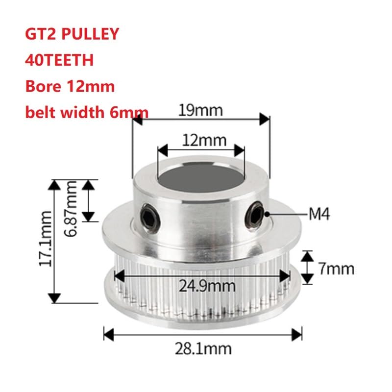 GT2 40 zębów aluminiowe koło pasowe rozrządu otwór koła 8mm szerokość paska zębatego 6mm 2GT do drukarki 3D(5mm,10pcs 6mm)