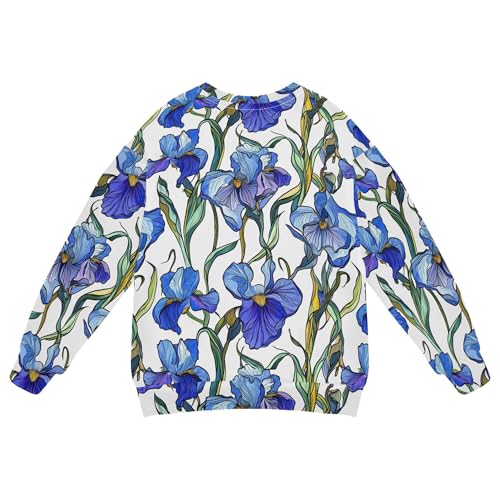 JUNZAN Cartoon Iris White Little Girls Sweatshirts Hoodies Crewneck Hoodie for Boys Athletic 4T2