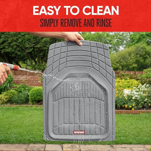 Image of Motor Trend 943-GR FlexTough Defender Car Floor Mats -Next Generation Deep Dish Heavy Duty Contour Liners for Car SUV Truck & Van-All Weather Protection, Trim to Fit Most Vehicles Gray