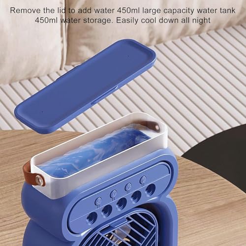 Ventilateur avec brouillard rechargeable pour bureau avec veilleuse 7 couleurs - 7