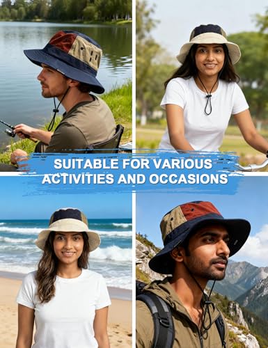 Image of Venzina Bucket Hat for Men Hat Cap for Men UPF 50+ Packable Lightweight Waterproof Sun Hat for Women Cycling Hiking Travel Round Cap Daily Use