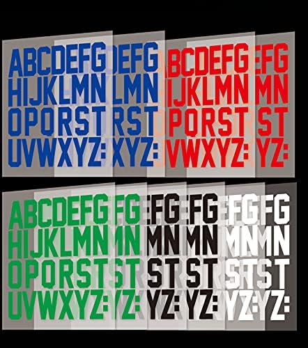 QIUKUI 10set 2 Inch Vinyl Iron on Letters Heat Transfer Letters Alphabets for Clothing T-Shirt Bag (5 Kinds of Color)…