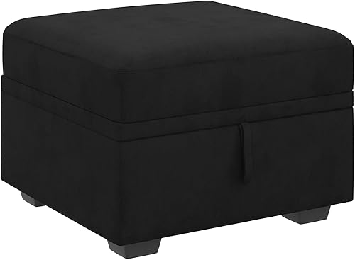 Miniatura 11 de HONBAY - Módulo de otomana con almacenamiento para sofá cama modular con cama extraíble, otomana con reposapiés movible para sofá modular, color