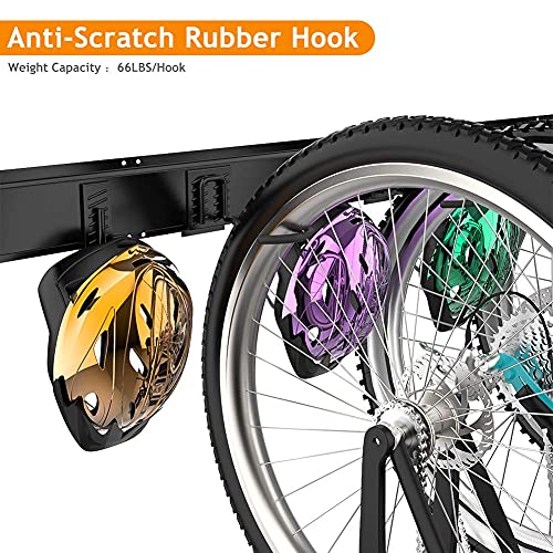 TORACK Bike Storage Rack, 6 Bike Racks & 5 Hooks for Garage, Wall Mount ...