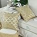 CaliTime Pack of 2 Cushion Covers Throw Pillow Cases Shells for Home Sofa Couch Modern Shining & Dull Contrast Quatrefoil Accent Geometric 18 X 18 Inches Gold