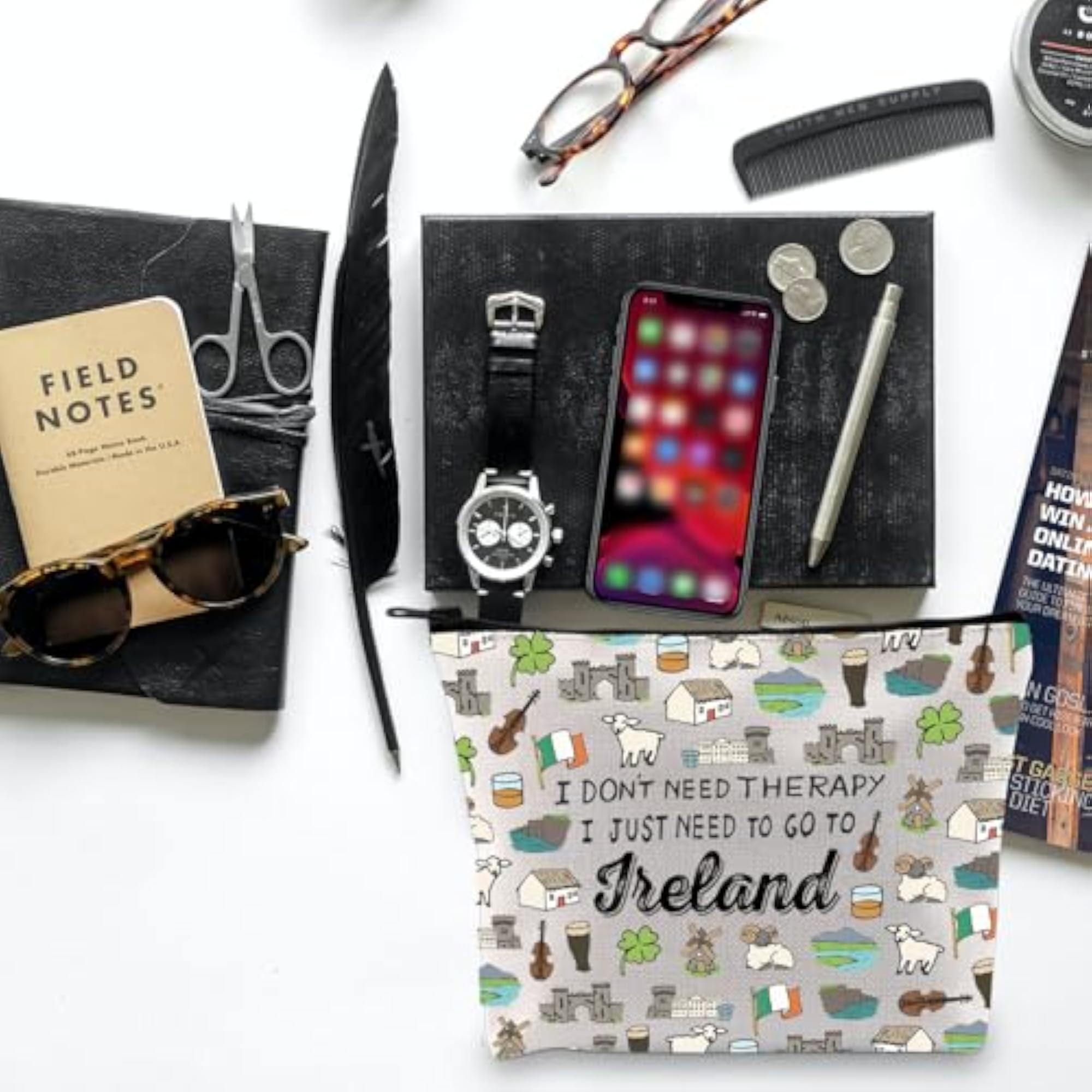 Ireland Cosmetic Bag with Landmarks Design