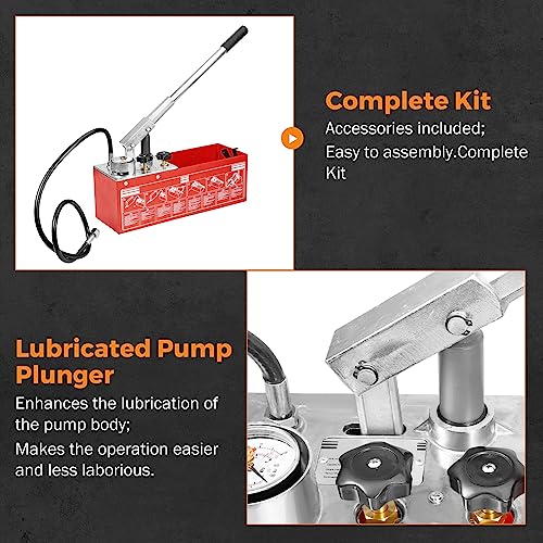 Image of BEAMNOVA Hydrostatic Test Pump 3.17 Gallon Hydraulic Manual Water Pipe Leakage Pressure Tester Kit with Gauge Tank