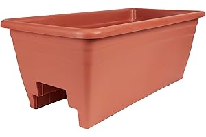 HC Companies 24 Inch Decorative Porch Railing Planter Box