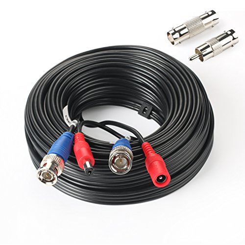 SHD 50Feet BNC Vedio Power Cable Pre-Made Al-in-One Camera Video BNC Cable Wire