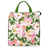 kate spade new york Portable Soft Cooler Lunch Bag, Thermal Tote with Insulated Interior Lining and Storage Pocket, Lunch Tote for Women (Hidden Garden)