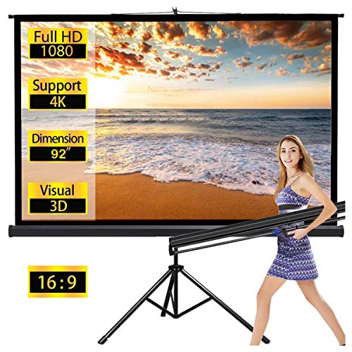 Image of SAVSOL Tripod Stand Projector Screen (80 Inch. (Width) x 45 Inch. (Height) - 92 inch Inch) Diagonal in 16:09 Ratio Aspect, Ultra HD, 4K Technology, Active 3D #16