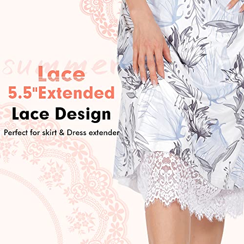Image of MANCYFIT Half Slips for Women Underskirt Dress Extender Lace Trim Knee Length Midi Skirt
