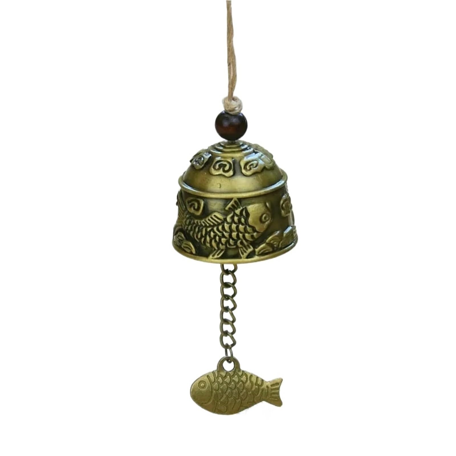 Wind Chimes Wind Chime Handmade Pendant Dragon And Fish Patterned Temple Bell Retro Decoration Wall Hanging(Color-01)