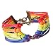 Orcbee  _Rainbow Flag Pride LGBT Charm Heart Braided Bracelet Gay Lesbian Love Bracelets