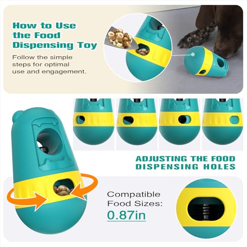 Interaktives Hundespielzeug - Slow Feeder Puzzle Ball mit Snackstab-Halterung - Leckerli-Spender für Kleine, Mittlere & Große Hunde - Fördert Gesunde Essgewohnheiten & Mentale Stimulation