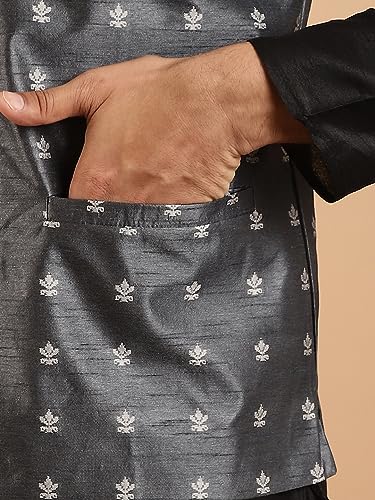 Image of SOJANYA (Since 1958 Men's Silk Blend Kurta Pyjama & Nehru Jacket Combo