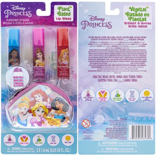 Townley Girl Disney Princess Vegan Plant-Based 3 Piece Roll-On Lip Gloss & Coin Purse Bag For Kids And Girls, Ages 3+, Perfect For Parties, Sleepovers & Makeovers #TOP7