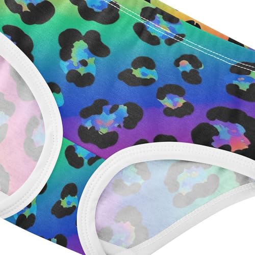 Durable Girls Underwear Toddlers 2t Cotton Cute Panties Girl Bold Black Leopard Spots Rainbow Kids Undies Briefs4