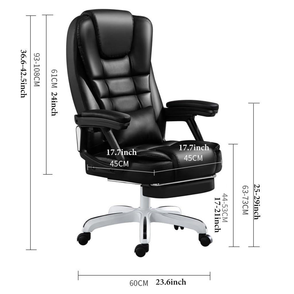 Sedia da scrivania ergonomica riscaldata per ufficio con 7 punti di massaggio girevole con poggiapiedi e lombare per ufficio