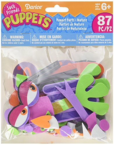 Darice SP300D 87-Piece Sock Puppet Parts Craft Supplies, Nature Theme