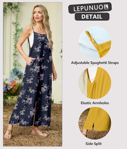 Lepunuo Petite Womens Jumpsuits Casual Adjustable Overalls Summer — view 2