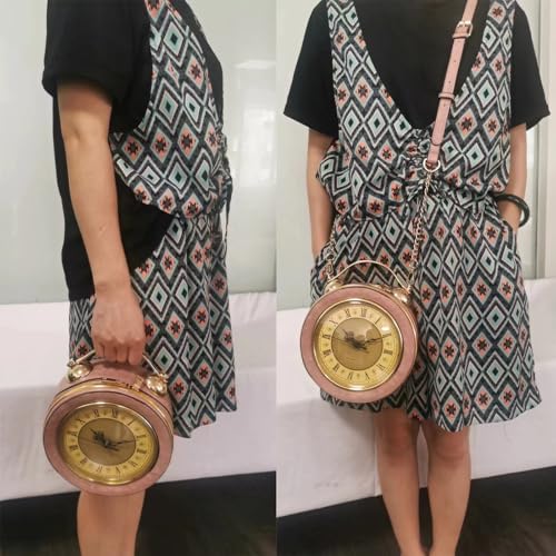 Image of Women PVC Clock Shaped Handbag Crossbody Shoulder Bag Clock Purse