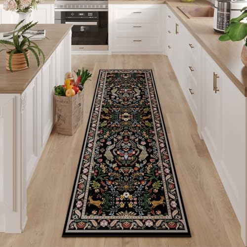 Runner Rug Washable Indoor Floral Non-Slip 2'6