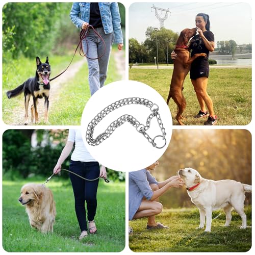 Duronge Kettenhalsband Hund, Edelstahl Hundehalsband, Verstellbare Hundekette mit Sicherer Schnalle, Hundehalskette Halsumfang 50 cm, Ø 2,5 mm, Hunde Kette zum Hundetraining