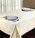 Regal Home Collections Laura Rose Damask Rectangular Tablecloth, 60-Inch Wide by 84-Inch Long, Beige.