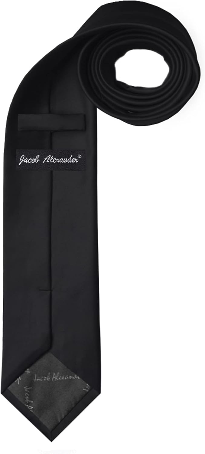 Jacob Alexander Men's Extra Long Solid Color Tie - Image 4