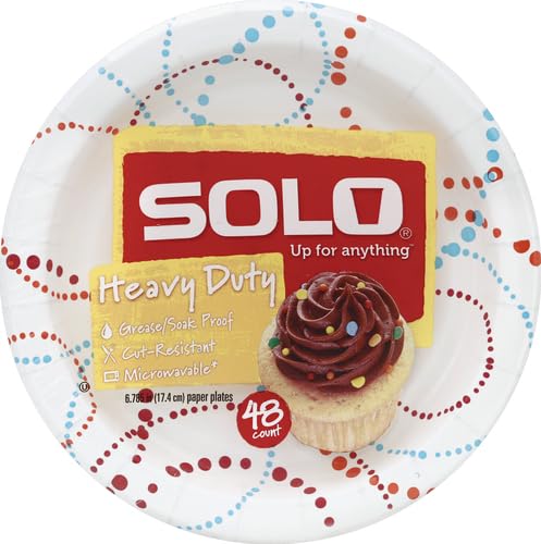 Solo 6 7/8" Heavy Duty Paper Plates, 48-Count Packages (Pack of 12) image 4