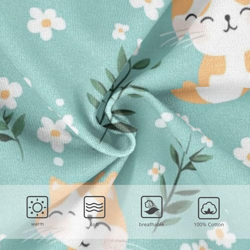 Wusikd Cute Cat Flower Boys' Underwear Cotton Green Boys Briefs Soft Toddler Underwear 2T3