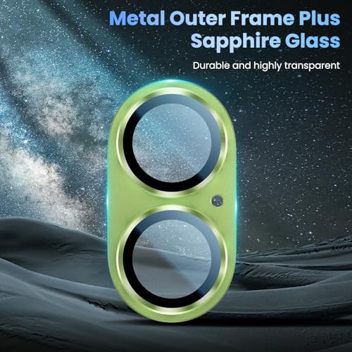 Image of Uyiton Compatible with iPhone 17 Camera Lens Protector - [Not Easy to Break][Strong Adsorption][Case-Friendly] Metal Tempered Glass Rear Camera Screen Cover - Sage