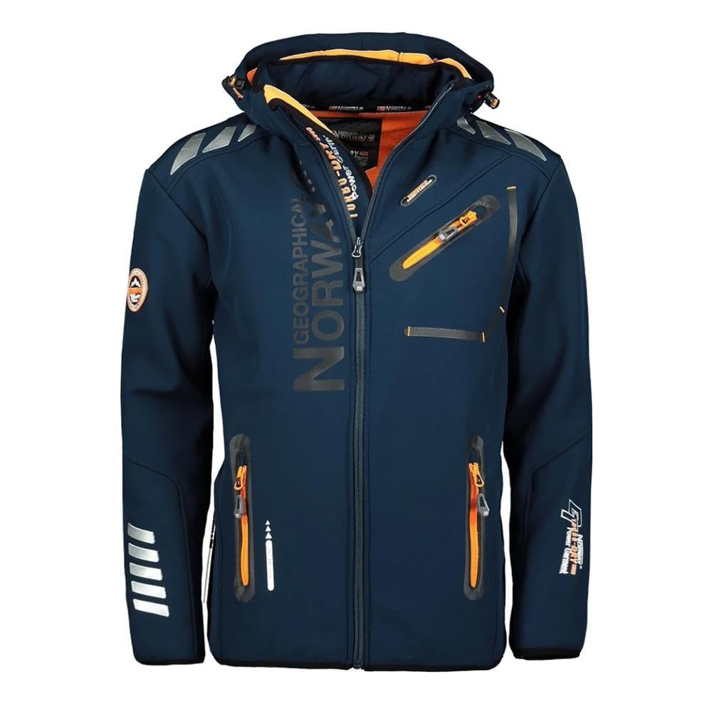 Geographical Norway GN-ROYAUTE Men's Softshell Parka Navy/Orange, Marine, XXL
