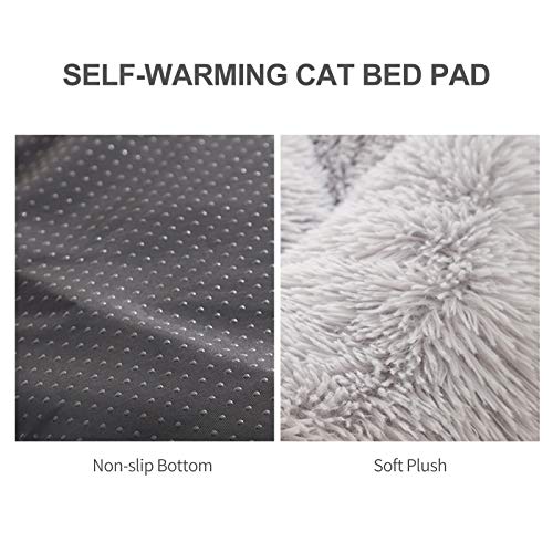 mewmewcat Almofada para cama de gato com autoaquecimento Cama de almofada de gato com fundo antidesl