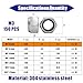 M3x0.5mm Nylon Insert Hex Lock Nuts 150 Pack 304 Stainless Steel DIN985 Self-Locking Nylon Lock Nuts Plain Finish for Industrial Construction Fasteners