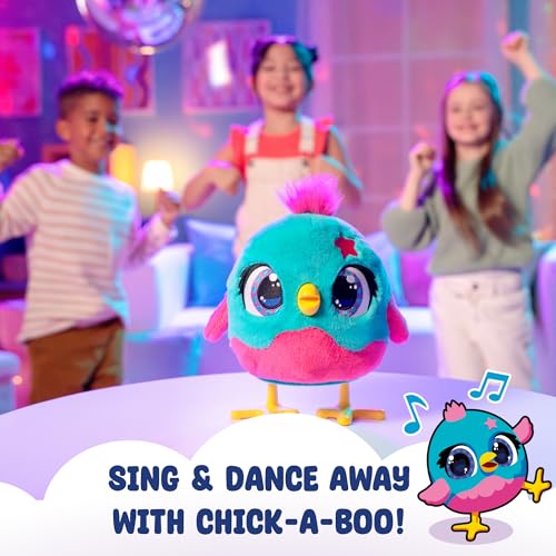 Funtasy Family Chick a Boo - Electronic Kids Chicken Toy - Cute Interactive Plush Pet & Adorable Hen - 50+ Sounds & Reactions - Feed Her, Watch Her Sing, Dance & Lay Eggs - Girls & Boys Gifts Age 3 +
